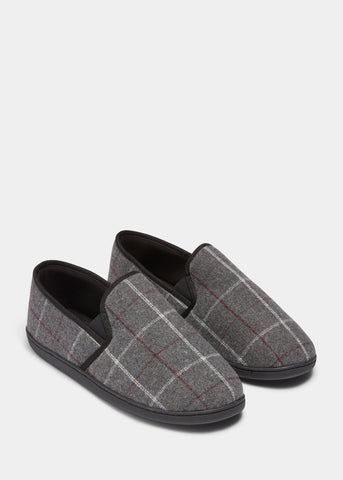 Grey Check Thinsulate Slippers  M173092