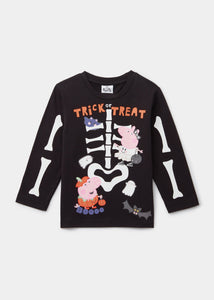 Kids Black Peppa Pig Halloween T-Shirt (9mths-5yrs)  C293444