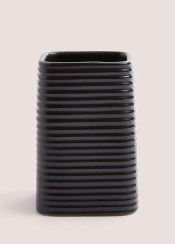 Black Ceramic Bathroom Tumbler (7.5cm x 7.5cm x 11.5cm) M814713