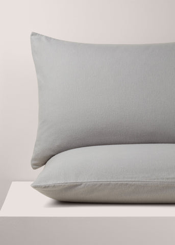 Grey Brushed Cotton Pillowcase Pair  M237594