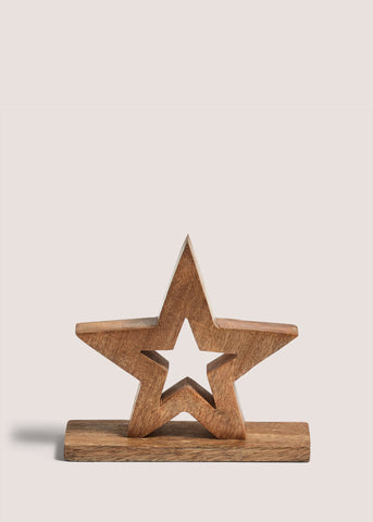 Wooden Star on Stand (25cm x 25cm x 2.5cm) M698101