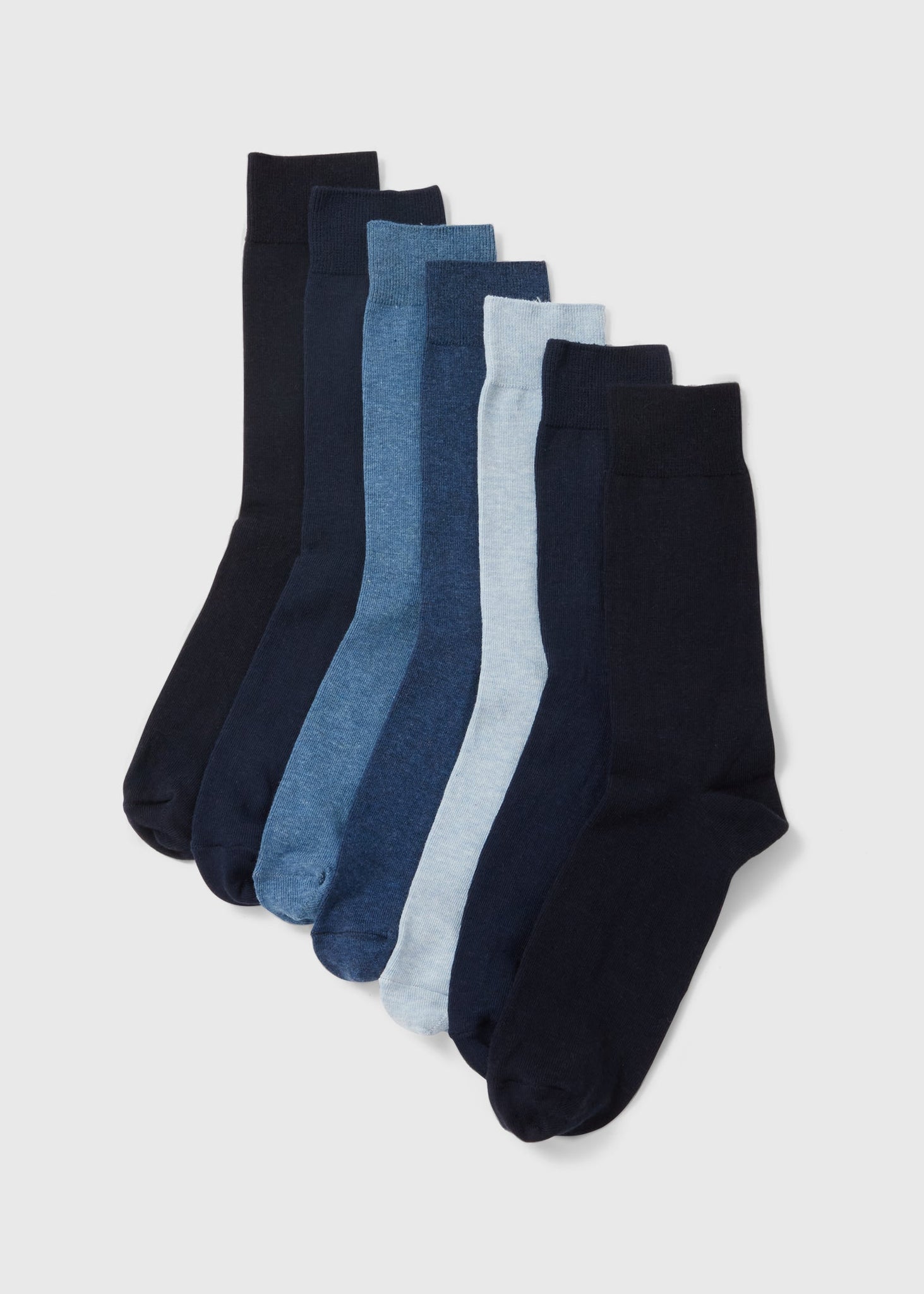 7 Pack Blue Socks  M212364