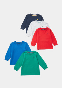 Boys 5 Pack Long Sleeve T-Shirts (9mths-6yrs)  B368343