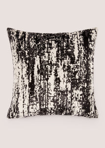 Black & White Mottled Stripe Cushion (43cm x 43cm) M493930