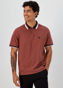 Brown Tipped Polo Shirt  M436730