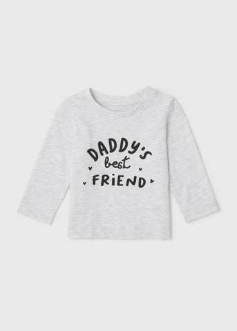 Boys Grey Daddy's Long Sleeve T-Shirt (Newborn-23mths)  C320720