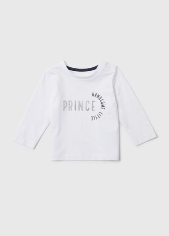 Baby White Little Prince Slogan T-Shirt (Newborn-23mths)  C320721