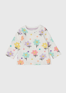 Girls Cream Floral Long Sleeve T-Shirt (Newborn-23mths)  C320723