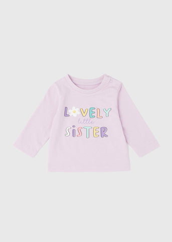 Baby Lilac Little Sister Long Sleeve T-Shirt (Newborn-23mths)  C320725