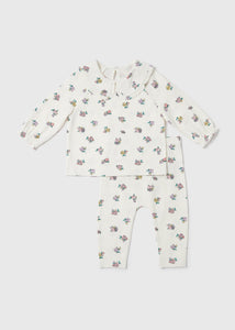 Baby Ecru Floral Print Long Sleeve Top & Leggings Set (Newborn-23mths)  C320751