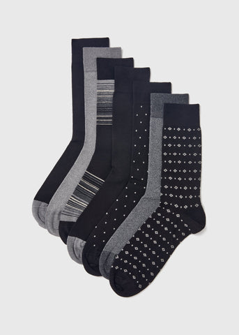 7 Pack Grey Socks  M212510